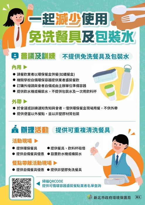 有關學校確依「行政機關、學校減少使用免洗餐具及包裝飲用水作業指引」落實減少使用一次性產品圖片